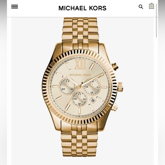 Michael Kors Lexington Gold Tone Watch - Picture 2 of 5